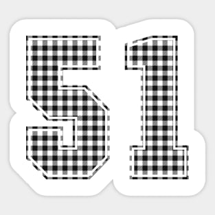 Plaid Number - 51 - Dark Sticker